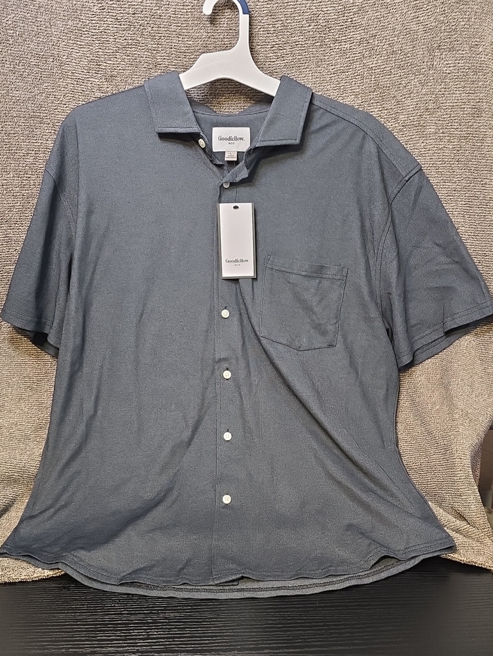 Goodfellow & Co Slate Blue Short-Sleeve Button-Down Shirt